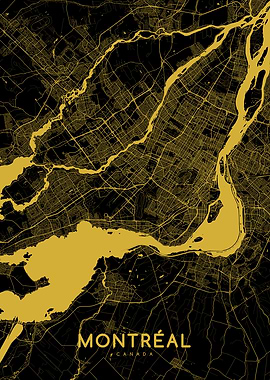Montreal map gold