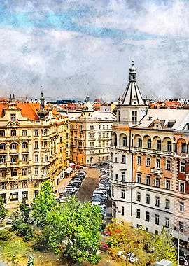 Prague city art