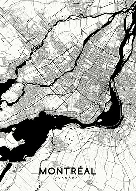 Montreal map white