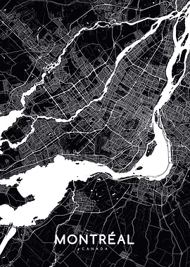 Montreal map black