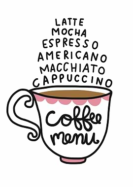 Coffee menu cartoon