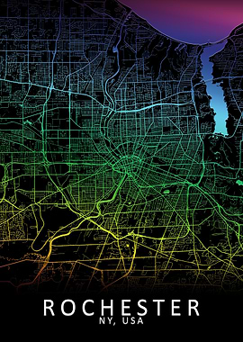 Rochester USA City Map