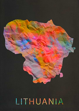 Lithuania Tie Dye Map