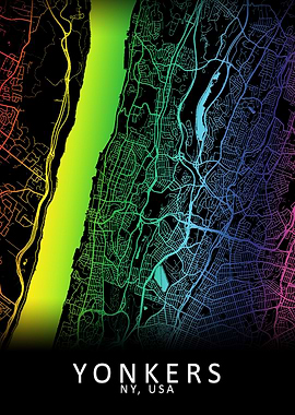 Yonkers NY USA City Map