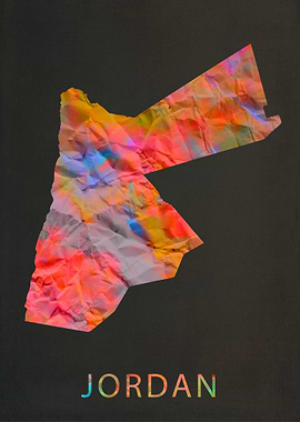 Jordan Tie Dye Country Map