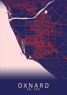 Oxnard CA USA City Map