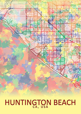 Huntington Beach USA Map