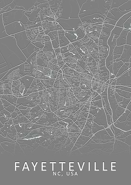 Fayetteville USA City Map