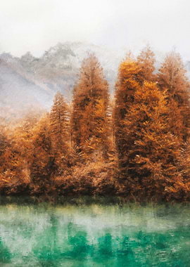 Forest and lake Landscape