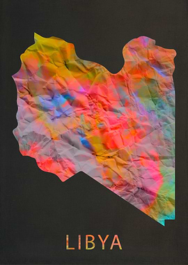 Libya Tie Dye Country Map