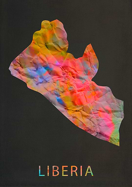 Liberia Tie Dye Map