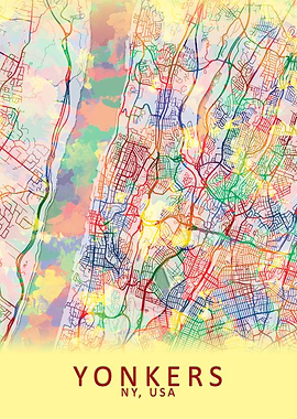 Yonkers NY USA City Map