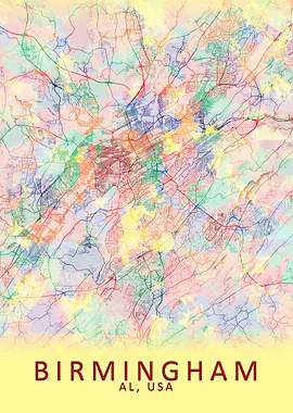 Birmingham USA City Map