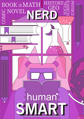 Nerd illustration flat