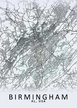 Birmingham USA City Map