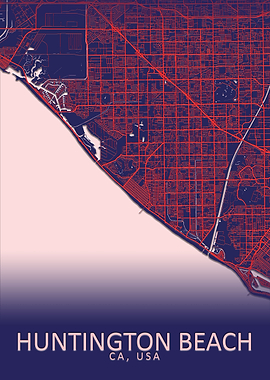 Huntington Beach USA Map