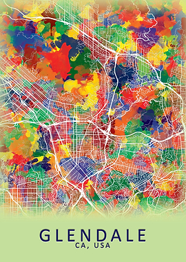 Glendale CA USA City Map