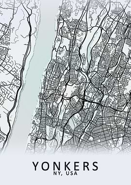 Yonkers NY USA City Map