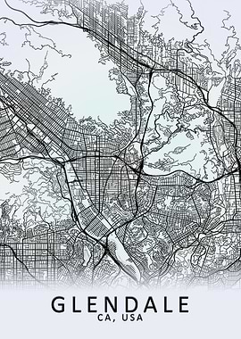 Glendale CA USA City Map