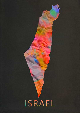 Israel Tie Dye Country Map