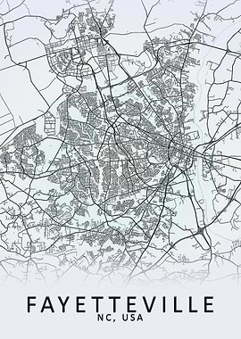 Fayetteville USA City Map