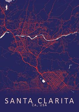 Santa Clarita USA City Map