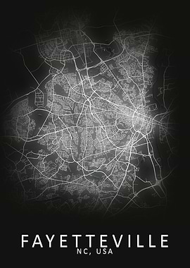 Fayetteville USA City Map