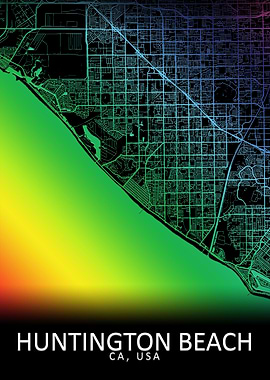 Huntington Beach USA Map