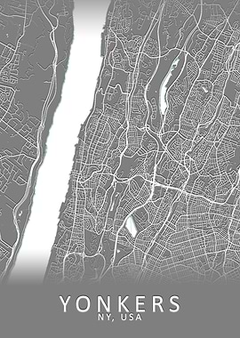 Yonkers NY USA City Map