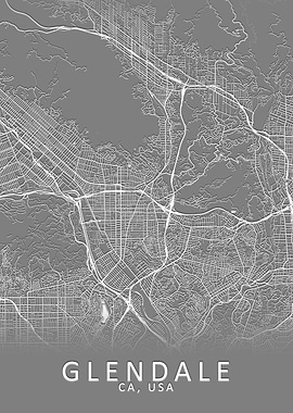 Glendale CA USA City Map