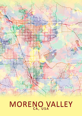 Moreno Valley USA City Map