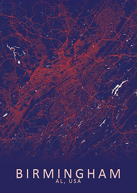 Birmingham USA City Map