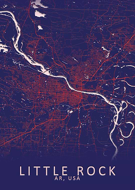Little Rock USA City Map