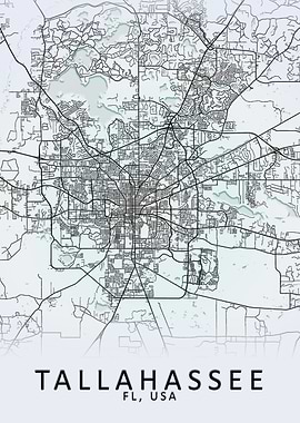 Tallahassee USA City Map