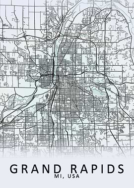 Grand Rapids USA City Map