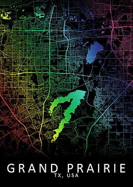 Grand Prairie USA City Map