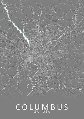 Columbus GA USA City Map