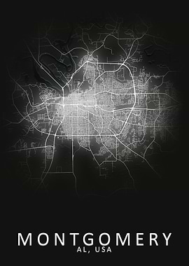 Montgomery AL USA City Map