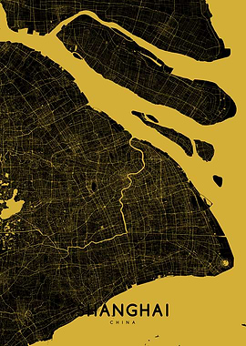 Shanghai map gold