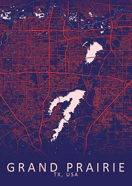 Grand Prairie USA City Map