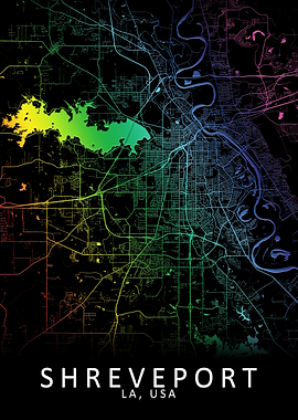 Shreveport LA USA City Map