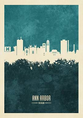 Ann Arbor Michigan Skyline
