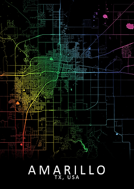 Amarillo TX USA City Map