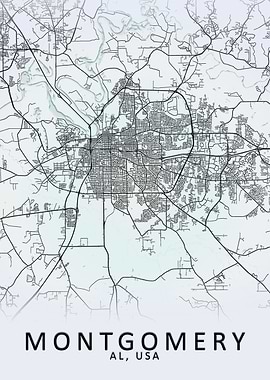 Montgomery AL USA City Map