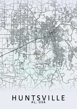 Huntsville AL USA City Map