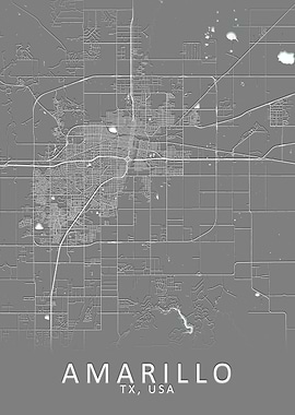 Amarillo TX USA City Map
