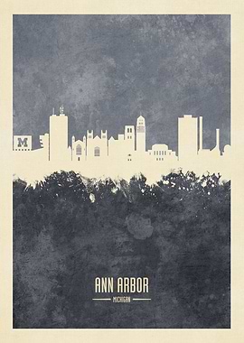 Ann Arbor Michigan Skyline