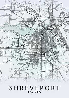 Shreveport LA USA City Map