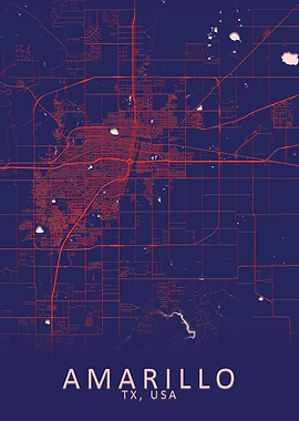 Amarillo TX USA City Map