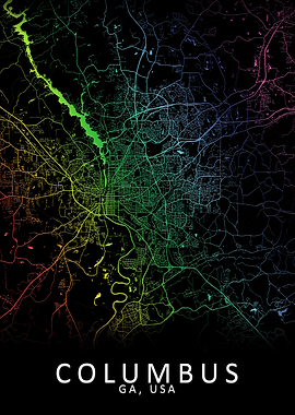 Columbus GA USA City Map